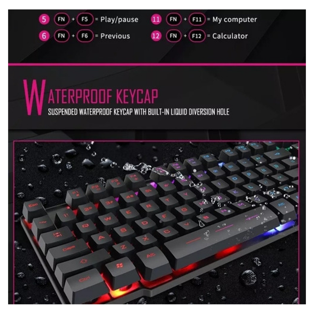 Teclado Gamer Retroiluminado Luces Rgb Semi-mecanico Ak-600